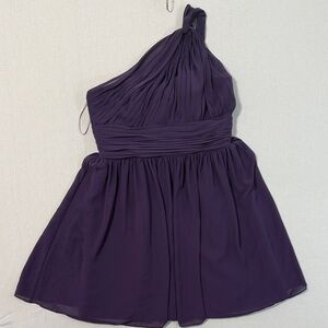 Wtoo Deep Purple One-Shoulder Mini Dress